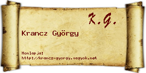 Krancz György névjegykártya