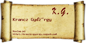 Krancz György névjegykártya