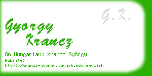 gyorgy krancz business card